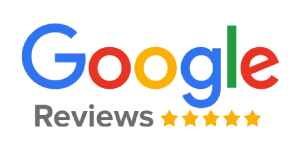 Google logo with five yellow stars below, indicating a five-star rating or review.